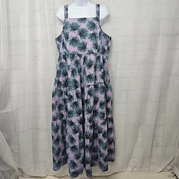Dip Purple Blue Sleeveless Maxi Dress Beach Tropical Tiered Boho XL - Picture 1 of 11